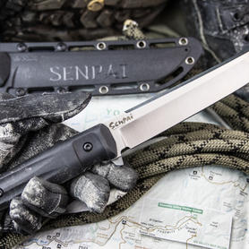 Туристический нож Senpai AUS-8 StoneWash черный